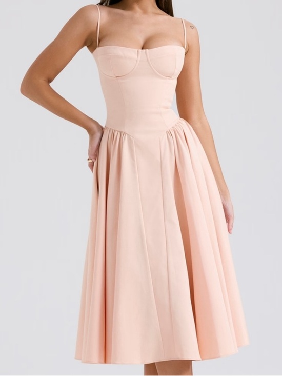 House of CB Dresses & Skirts - House of CB Samaria Corset Fit & Flare Dress Peach Parfait